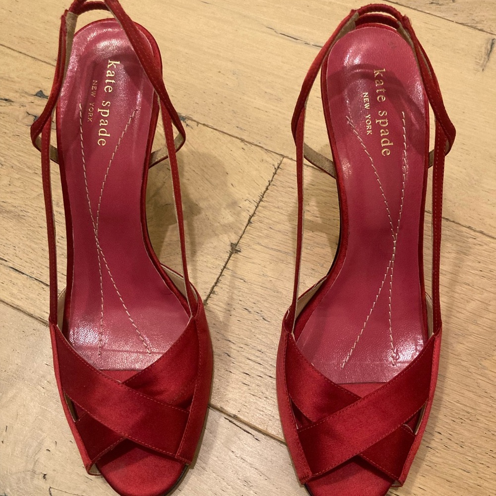 Kate Spade Red Satin Heels